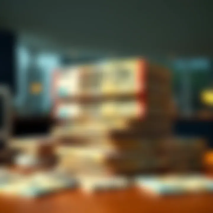 A pile of 100k CHF currency notes stacked neatly on a table, symbolizing financial significance and currency valuation.
