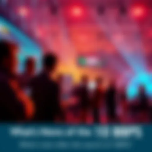 A visual representation showing the launch event of 10BPS with people engaged in discussions and tech elements in the background.