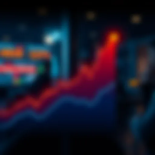 A graph showing an upward trend in market performance due to the return of 17c, with investors analyzing data.