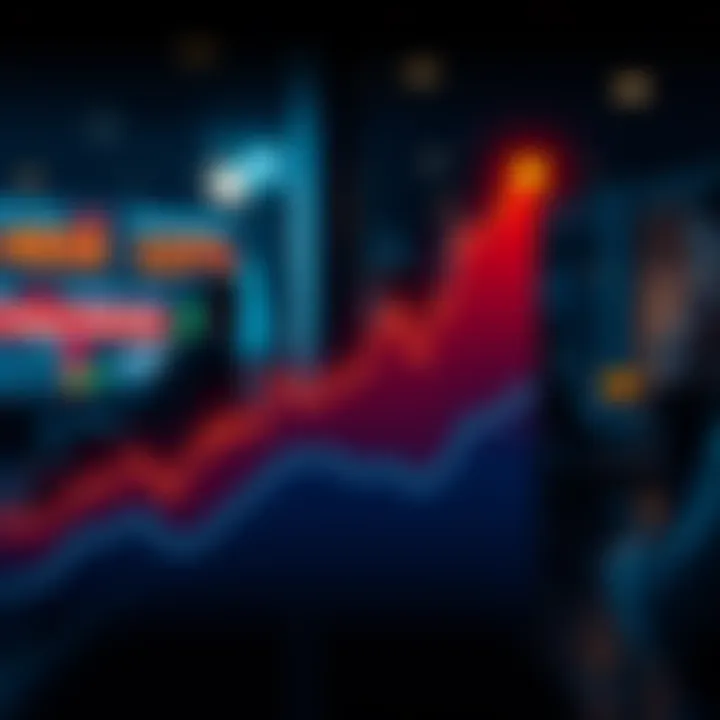 A graph showing an upward trend in market performance due to the return of 17c, with investors analyzing data.