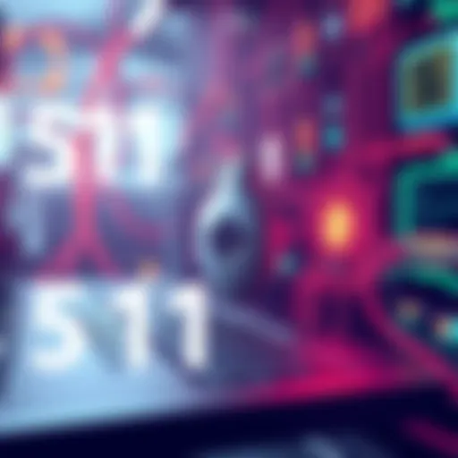 Illustration of a computer network showing a 51% attack on Monero, with symbols of CPU mining and security concerns.
