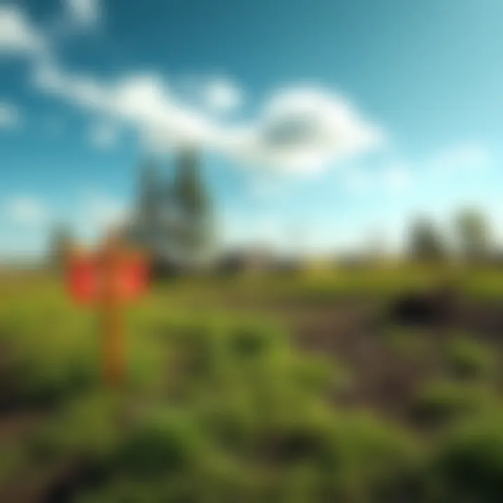 A neglected lot with overgrown grass and scattered debris, symbolizing abandoned land awaiting purchase