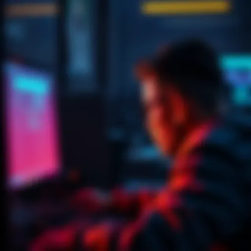 A frustrated person looking at their computer screen, showing a notification about their account being frozen, symbolizing customer dissatisfaction with Bitstamp.