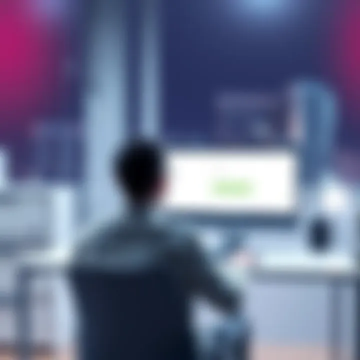 A person sitting at a desk, looking at a computer screen with an open account login page, appearing focused and determined to resolve account issues