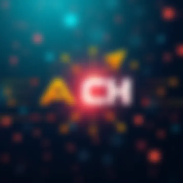 Visual representation of ACH and SIGN tokens partnership with icons and arrows indicating collaboration