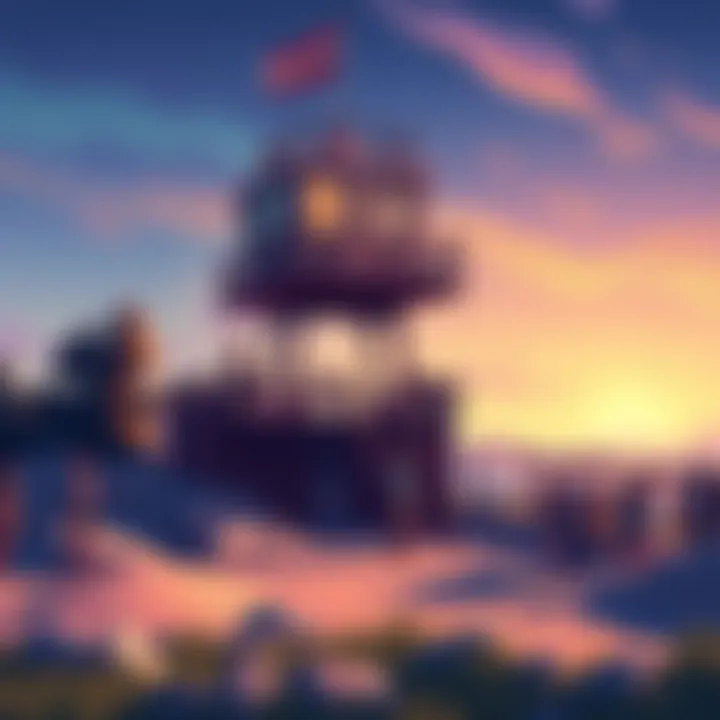 Illustration of a community gathering around a watchtower, discussing ideas for helping others and sharing resources.