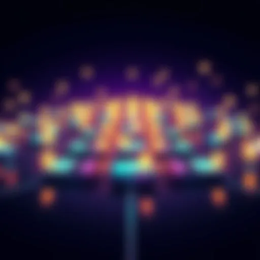 A vibrant graphic showing idle smartphones connected in a network, symbolizing the decentralized platform of Acurast.