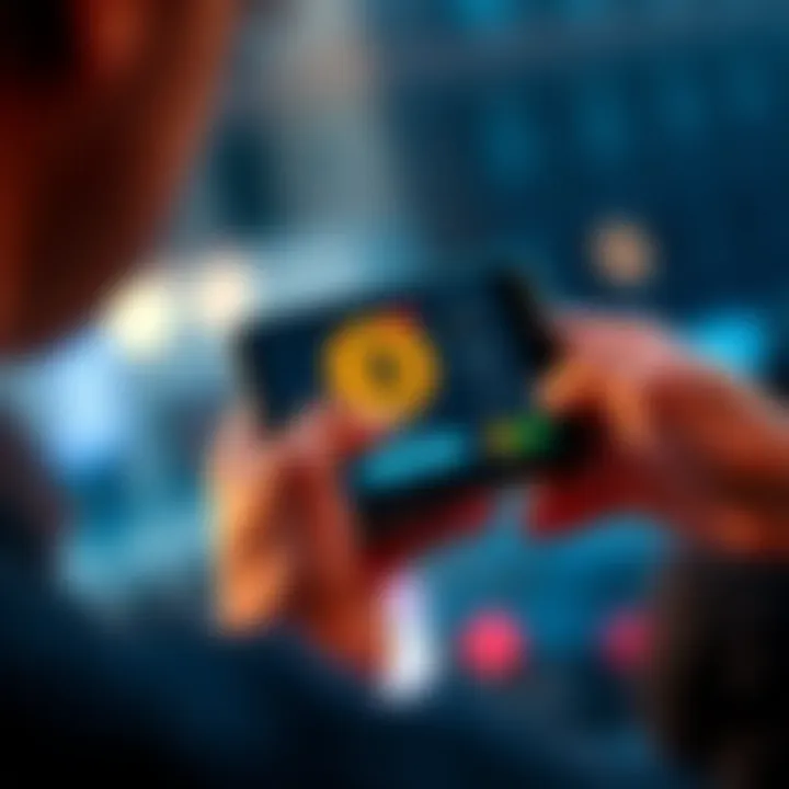 A person using a smartphone to add BNB to a Coinbase Wallet, showing Binance Coin logo on the screen, with a digital wallet interface