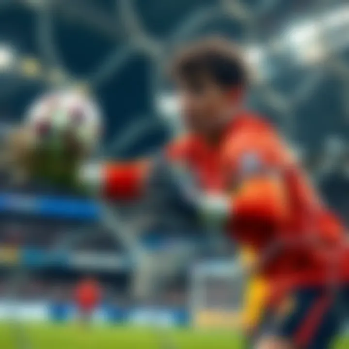 A young goalkeeper preparing to make a save during a soccer match, with a focus on budget-friendly options for fans.