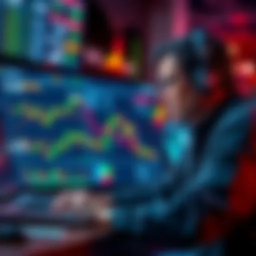 A trader looking at a laptop screen displaying various altcoin prices and charts, contemplating investment options with $400.