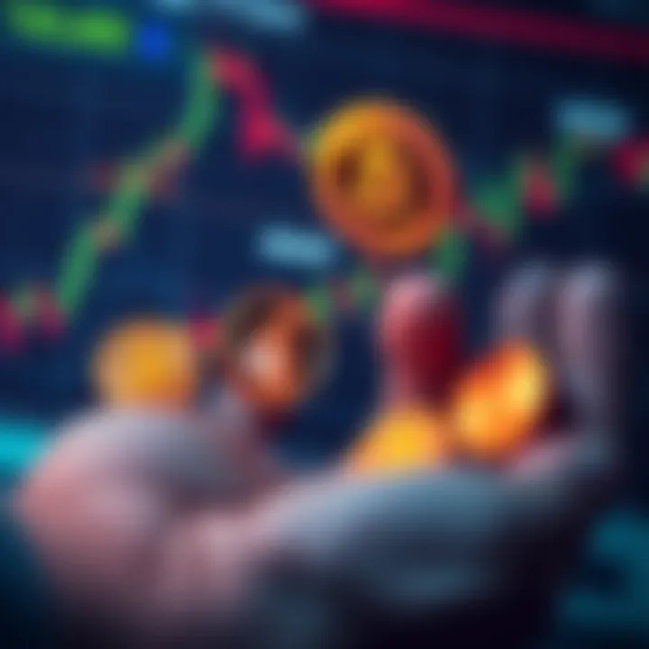A beginner investor evaluating altcoins for potential gains during a bullrun, featuring SUI, NEAR, AVAX, Doge, and Pepe tokens on a digital chart.