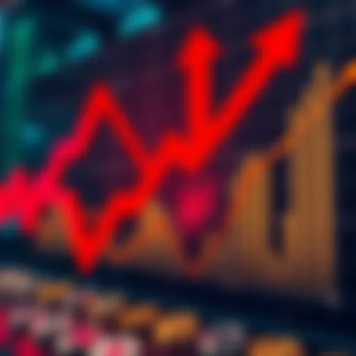 Graph showing a sharp decline in altcoin values with red arrows pointing downwards, symbolizing the market crash.