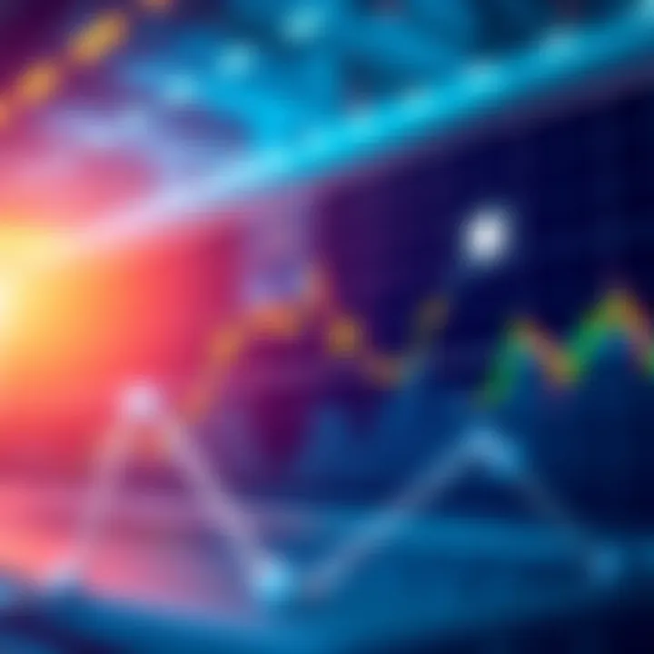A graph showing fluctuating altcoin prices with a low trading volume indicator, symbolizing market uncertainty.