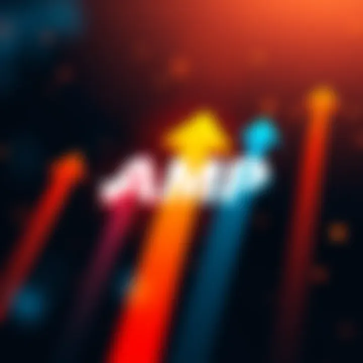 Visual representation of AMP logo with arrows pointing upward, symbolizing potential growth and movement in 2025