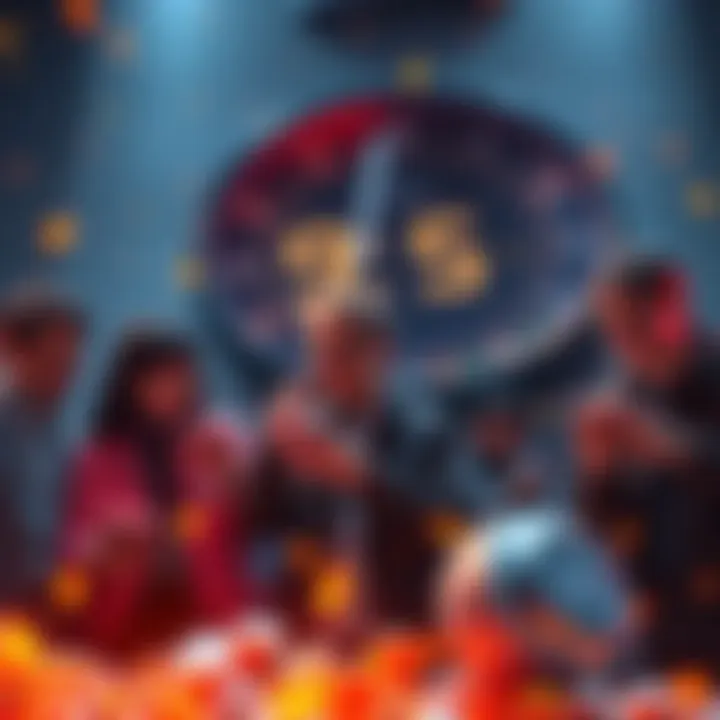 A group of AMP stakers excitedly checking their wallets for ANVL tokens with a countdown clock in the background