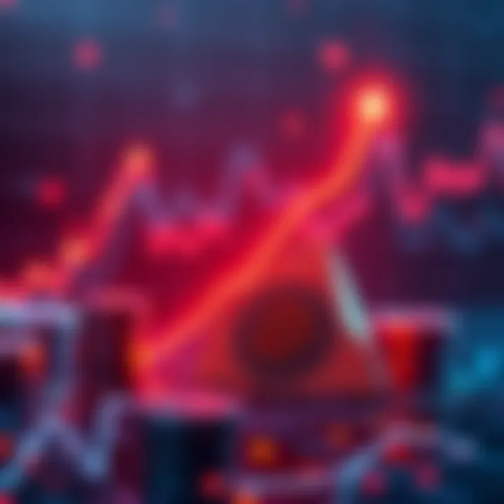 A chart showing the potential growth of the AMP token with upward trends and market fluctuations.