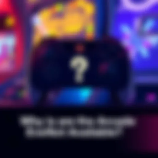 An illustration showing a game controller with a question mark, symbolizing confusion about the arcade event's unavailability.