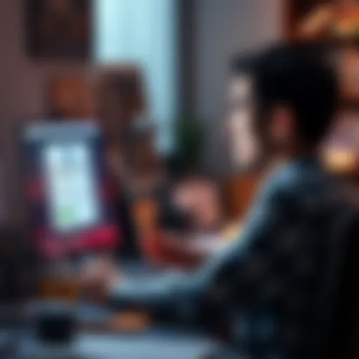 An artist sits at a desk, looking at a computer screen displaying an email about a $4000 NFT offer, with a concerned expression.