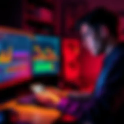 A person looking at a computer screen with mining software and a calculator, trying to figure out if mining Monero is worth the expenses.