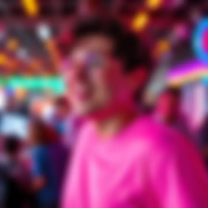 A person reconnecting with Rose Gold, showcasing enthusiasm and determination in a vibrant setting.