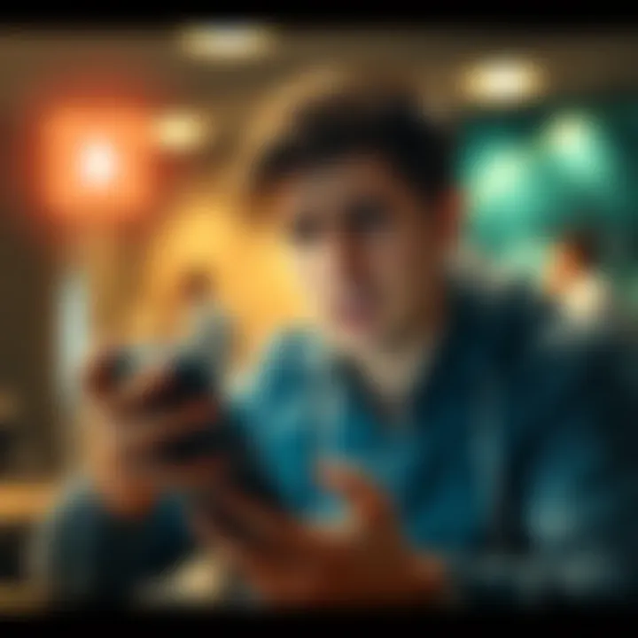 A frustrated person on a phone with banking apps open, depicting the struggle of transferring funds from Barclays to Nexo