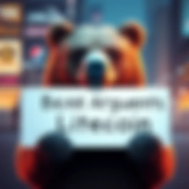 A bear holding a sign with Litecoin logo, symbolizing critical viewpoints on the cryptocurrency