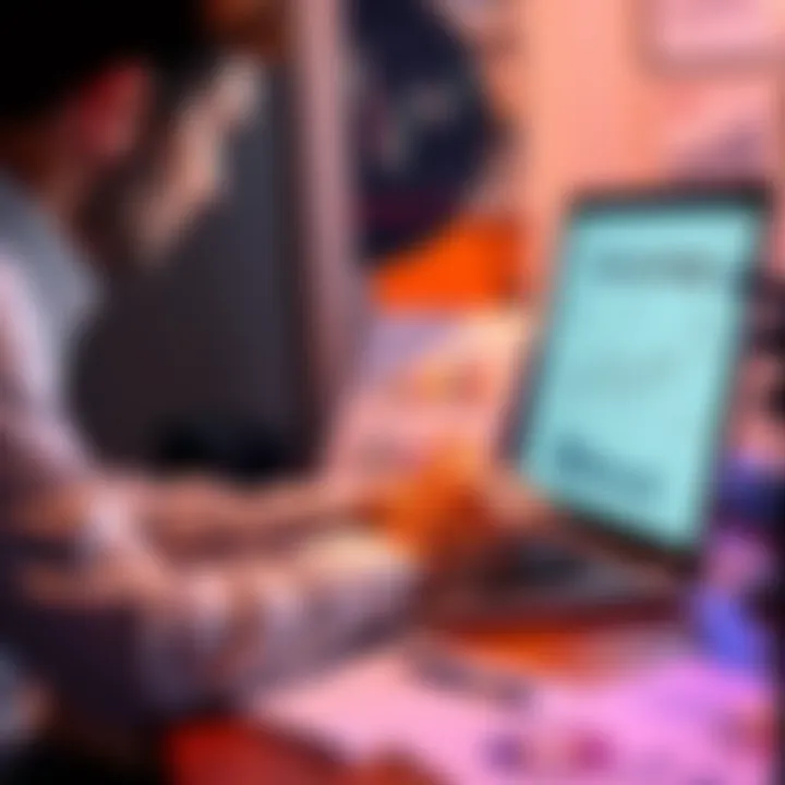 A person reviewing their investment portfolio on a laptop with charts and financial documents around them.