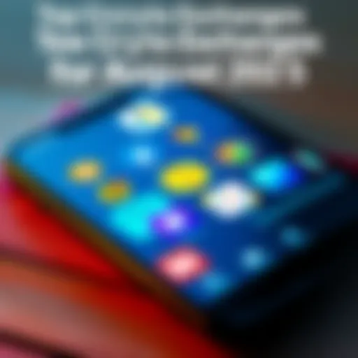 A digital graphic showing various crypto exchange logos and user-friendly apps on a smartphone.