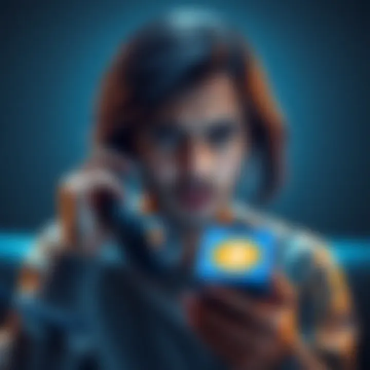 A person receiving a suspicious phone call with a worried expression, holding a smartphone with a Coinbase logo on the screen