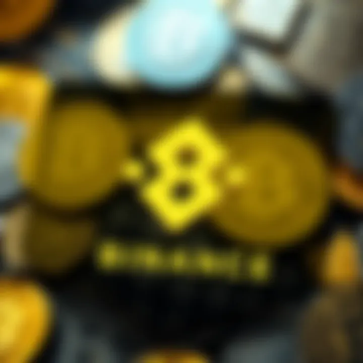 The Binance logo displayed prominently with various cryptocurrency symbols in the background, representing the exchange's market presence in 2025.