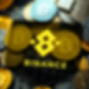 Binance Logo with Cryptocurrency Background The Binance logo displayed prominently with various cryptocurrency symbols in the background, representing the exchange's market presence in 2025.