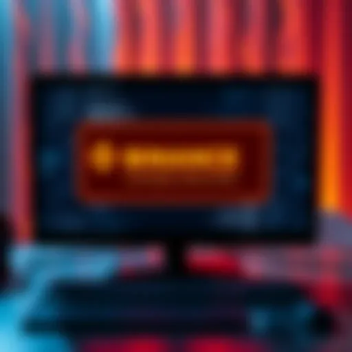 A computer screen showing a warning message about a Binance account being hacked