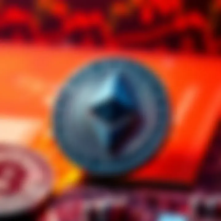 Graphic showing Bit Digital logo with Bitcoin being replaced by Ethereum logo, representing the company's shift in investment strategy.
