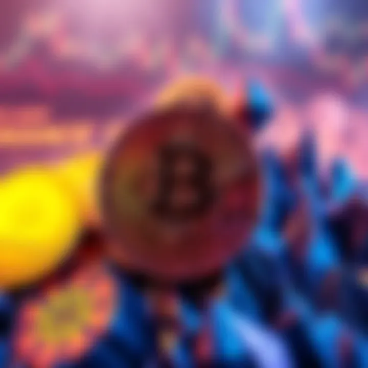 Bitcoin reaching an all-time high with Ethereum and Binance Coin rising in the background