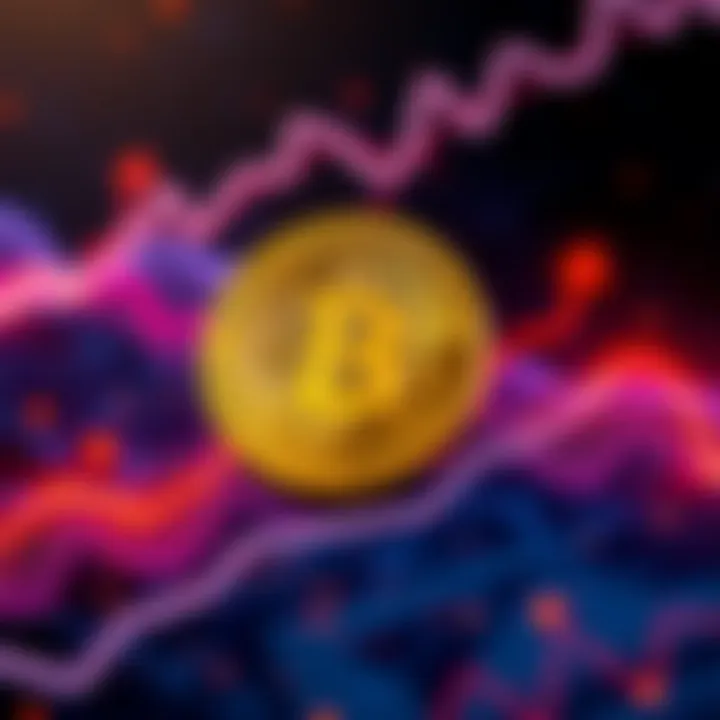 A graphic showing Bitcoin's significant rise and Cronos's decline, illustrated with upward and downward arrows.