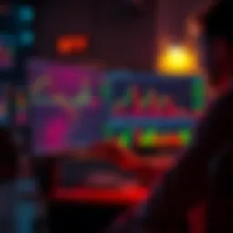 Investor analyzing Bitcoin charts and planning exit strategies in front of a computer screen