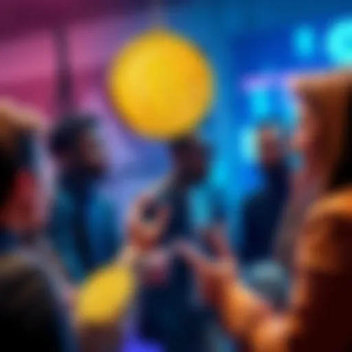 A group of people engaged in a lively discussion about Bitcoin, sharing ideas and asking questions.