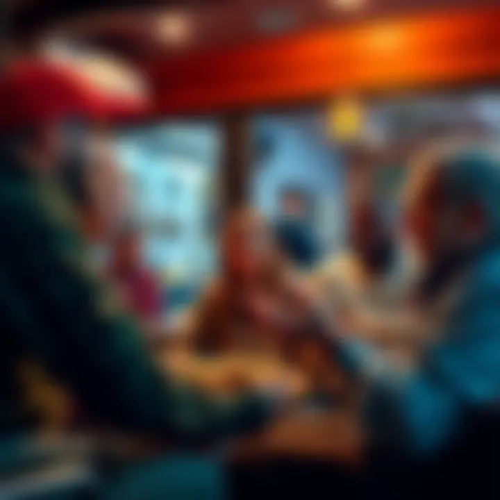 A group of people engaged in a lively conversation about Bitcoin, sharing ideas and insights in a cozy setting.