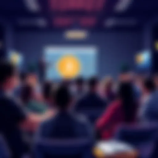 A group of people discussing Bitcoin in a lively forum setting
