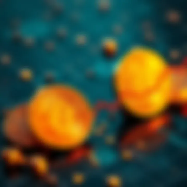 Bitcoin coins with a graph showing a decline, symbolizing its failure as a currency