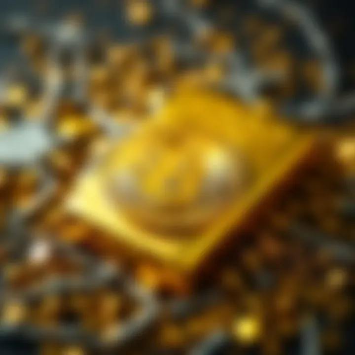 A visual representation of a Bitcoin laid over a gold bar, symbolizing its rising value and status as a digital currency.