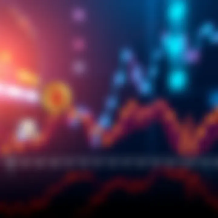 A line chart showing Bitcoin price fluctuations with marked halving events, highlighting market trends and influences.