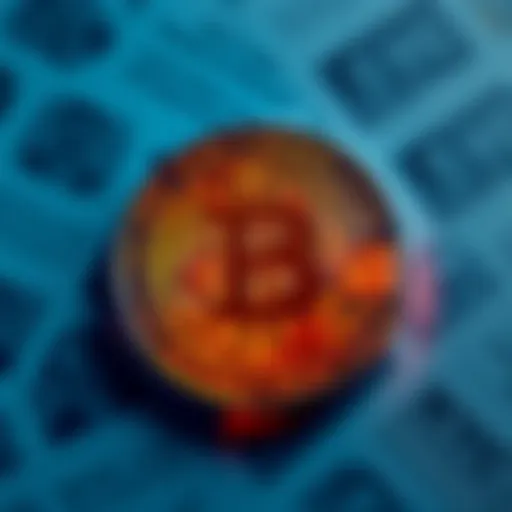 A Bitcoin symbol with a transparent overlay of KYC documents symbolizing the impact of KYC laws on Bitcoin's decentralized nature.