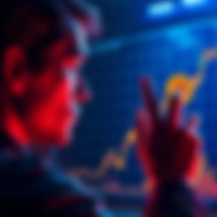 A person contemplating the value of Bitcoin while looking at a graph showing its performance over time, with a focused expression on their face.