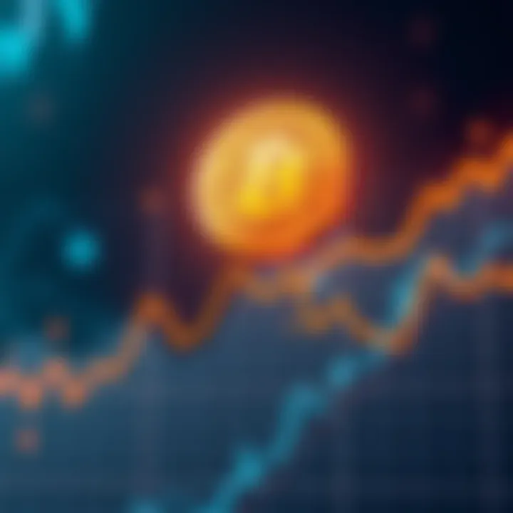 Graph showing Bitcoin price spike with upward trend
