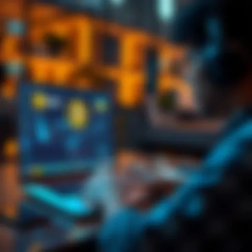 A person using the new Bitcoin Node app on a laptop with umbrelOS interface visible on the screen