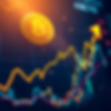 Graph showing Bitcoin price soaring with an upward trend