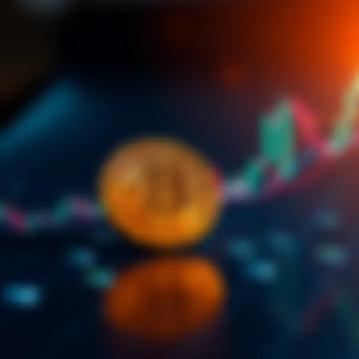 Bitcoin approaching a resistance level with a downward trend indicator on the chart