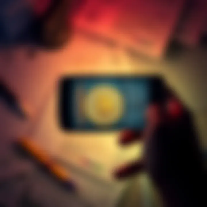 A person holding a smartphone displaying a bitcoin wallet with notes in the background about inflation and currency devaluation in Africa.