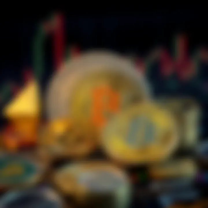 A visual comparison of Bitcoin with alternative cryptocurrencies like USDT and Litecoin, showing Bitcoin in the background and the alternatives highlighted in the foreground.